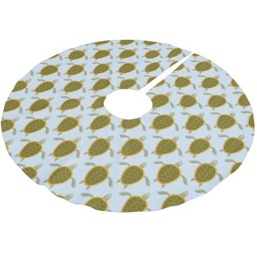 Jupon De Sapin En Polyester Brossé Motif Des Tortues De Mer (Angle)