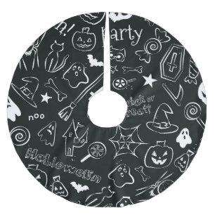 Jupon De Sapin En Polyester Brossé Motif d'Halloween