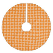 Jupon De Sapin En Polyester Brossé Motif diamant Orange Checker (Devant)