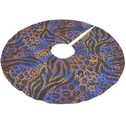 Jupon De Sapin En Polyester Brossé Motif d'impression Leopard et Zebra (Angle)