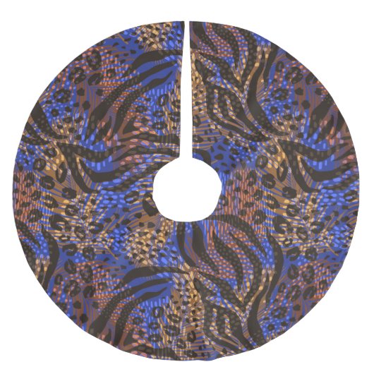 Jupon De Sapin En Polyester Brossé Motif d'impression Leopard et Zebra (Devant)
