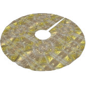 Jupon De Sapin En Polyester Brossé Motif d'or de Noël élégant (Angle)