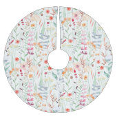 Jupon De Sapin En Polyester Brossé Motif du jardin de fleurs Pastel (Devant)