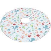 Jupon De Sapin En Polyester Brossé Motif du monde marin (Angle)