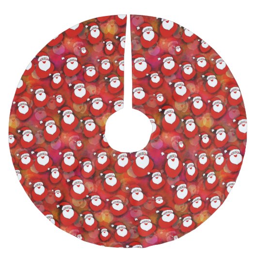 Jupon De Sapin En Polyester Brossé Motif du Père Noël (Devant)