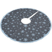 Jupon De Sapin En Polyester Brossé Motif élégant Blue White Snowflake (Angle)