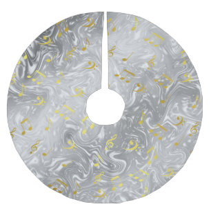 Jupon De Sapin En Polyester Brossé motif élégant de notes de musique