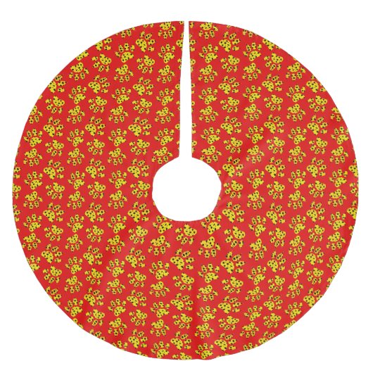Jupon De Sapin En Polyester Brossé Motif Empreinte de patte Leopard (Devant)