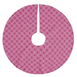 Jupon De Sapin En Polyester Brossé Motif en tuiles égyptiennes, bordeaux et rose