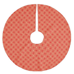 Jupon De Sapin En Polyester Brossé Motif en tuiles égyptiennes, corail orange