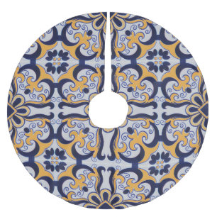 Jupon De Sapin En Polyester Brossé Motif en tuiles portugaises