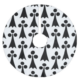 Jupon De Sapin En Polyester Brossé Motif Ermine, Motif médiéval, noir sur blanc