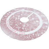 Jupon De Sapin En Polyester Brossé Motif étincelant rose de vacances (Angle)