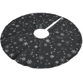 Jupon De Sapin En Polyester Brossé Motif Festif noir et blanc (Angle)
