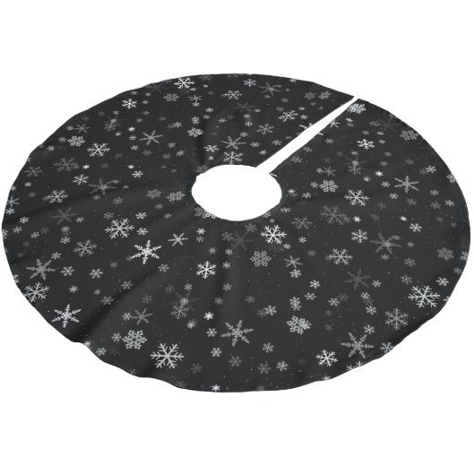 Jupon De Sapin En Polyester Brossé Motif Festif noir et blanc (Angle)