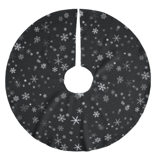 Jupon De Sapin En Polyester Brossé Motif Festif noir et blanc (Devant)