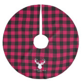 Jupon De Sapin En Polyester Brossé Motif Festif Plaid (Devant)