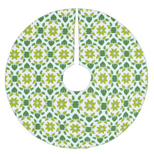 Jupon De Sapin En Polyester Brossé Motif Feuille, Motif De Feuilles, Feuilles Verts