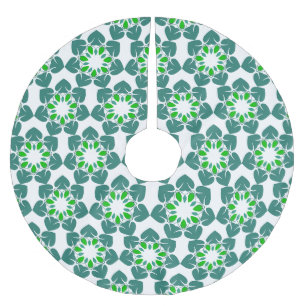 Jupon De Sapin En Polyester Brossé Motif Feuille, Motif De Feuilles, Feuilles Verts