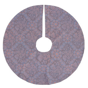 Jupon De Sapin En Polyester Brossé Motif Fleurs Violettes
