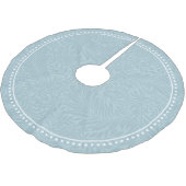 Jupon De Sapin En Polyester Brossé Motif floral bleu élégant à bordure pointillée (Angle)