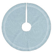 Jupon De Sapin En Polyester Brossé Motif floral bleu élégant à bordure pointillée (Devant)