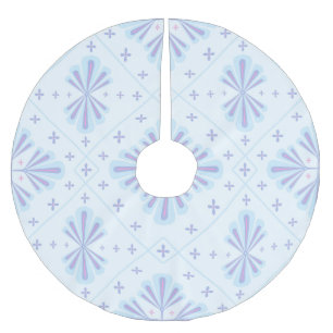 Jupon De Sapin En Polyester Brossé Motif floral géométrique bleu pastel