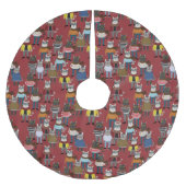 Jupon De Sapin En Polyester Brossé Motif frais de chat de hippie (Devant)