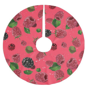 Jupon De Sapin En Polyester Brossé Motif framboise