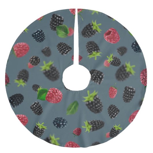 Jupon De Sapin En Polyester Brossé Motif framboise 2 (Devant)