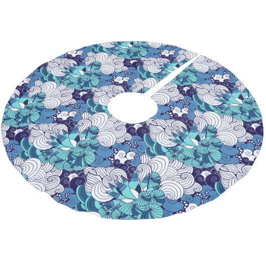 Jupon De Sapin En Polyester Brossé Motif funky Seashell (Angle)
