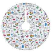 Jupon De Sapin En Polyester Brossé Motif Gay pride Doodle (Devant)