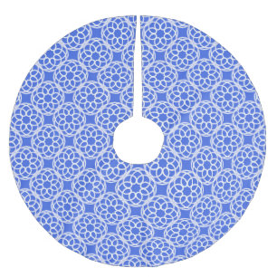 Jupon De Sapin En Polyester Brossé Motif géométrique bleu blanc sans couture