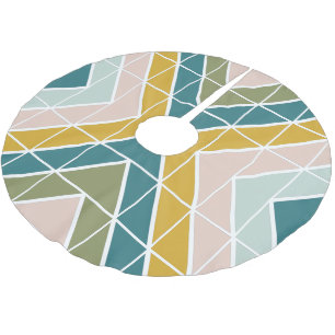 Jupon De Sapin En Polyester Brossé Motif géométrique moderne dans les tons pastel