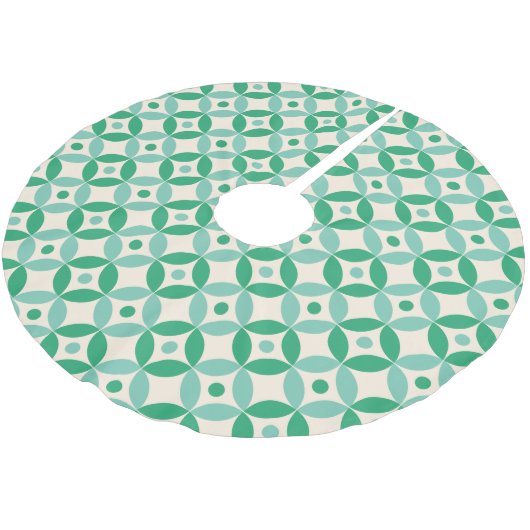Jupon De Sapin En Polyester Brossé Motif géométrique moyen élégant en vert (Angle)