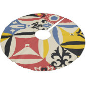 Jupon De Sapin En Polyester Brossé Motif géométrique Rétro Seites Azulejos (Angle)