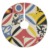 Jupon De Sapin En Polyester Brossé Motif géométrique Rétro Seites Azulejos (Devant)