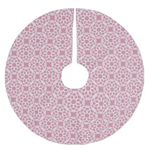 Jupon De Sapin En Polyester Brossé Motif géométrique sans couture rose blanc