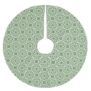 Jupon De Sapin En Polyester Brossé Motif géométrique sans couture vert sauge blanc