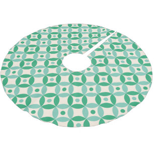 Jupon De Sapin En Polyester Brossé Motif géométrique stylé de milieu de mod en vert