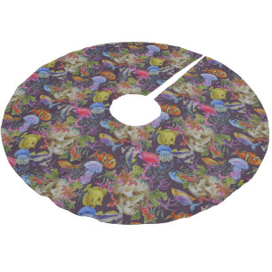 Jupon De Sapin En Polyester Brossé Motif grunge de vie marine