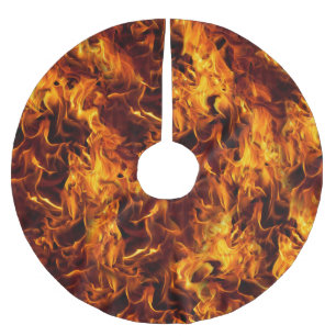 Jupon De Sapin En Polyester Brossé Motif incendie et flamme