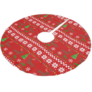Jupon De Sapin En Polyester Brossé Motif laid de Noël d'andouillers de teckel