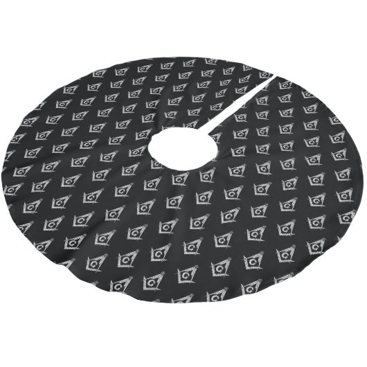 Jupon De Sapin En Polyester Brossé Motif maçonnique (noir) (Angle)
