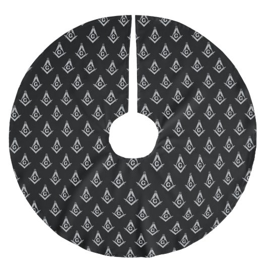 Jupon De Sapin En Polyester Brossé Motif maçonnique (noir) (Devant)