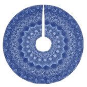 Jupon De Sapin En Polyester Brossé Motif Mandala bleu avec symétrie Starburst (Devant)