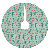 Jupon De Sapin En Polyester Brossé Motif maritime Turquoise 2 (Devant)