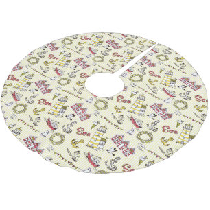 Jupon De Sapin En Polyester Brossé Motif mignon de scène de plage