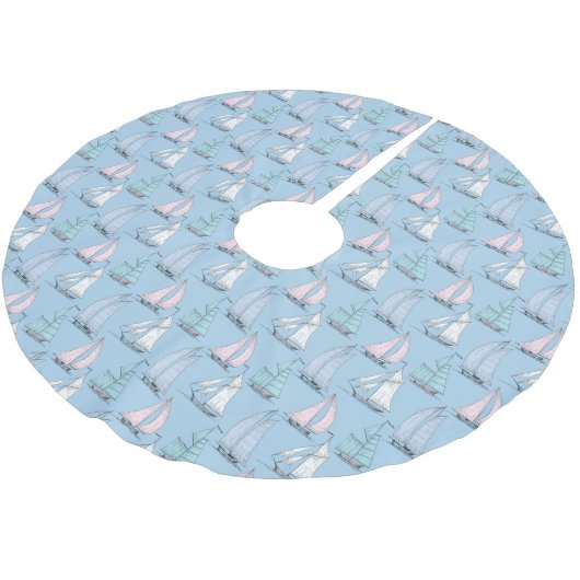 Jupon De Sapin En Polyester Brossé Motif Monogramme Cute (Angle)