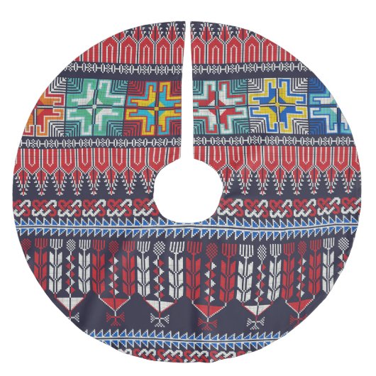 Jupon De Sapin En Polyester Brossé Motif Motif Palestinien Broderie. (Devant)